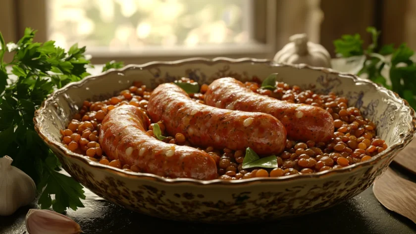 préparation saucisse lentille