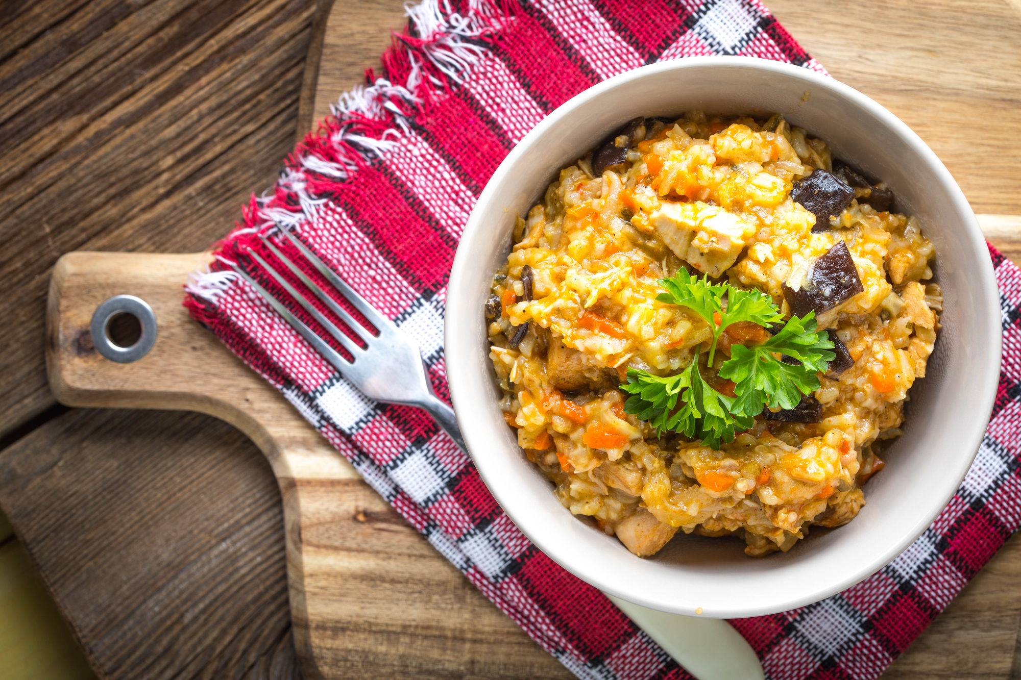 Risotto with vegetables.