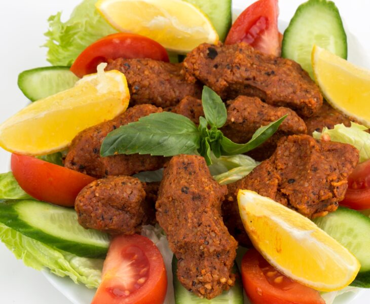 Traditional delicious Turkish foods; bulgur kofte (cig kofte)
