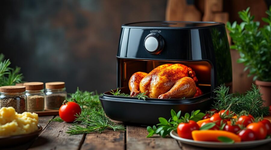 découvrez le chicken air fryer, une alternative savoureuse et saine à la friture traditionnelle. profitez d'un poulet croustillant à l'extérieur et tendre à l'intérieur, tout en réduisant l'utilisation d'huile. transformez vos repas avec cette cuisson rapide et nutritious !