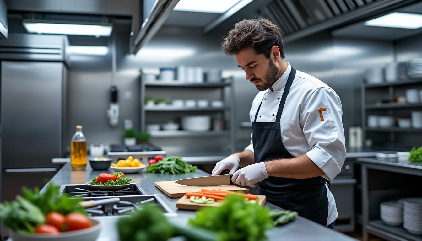 découvrez notre sélection de chaussures de sécurité homme alliant protection optimale et style moderne, idéales pour travailler en cuisine tout en restant tendance et confortable.