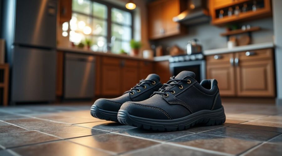 découvrez notre sélection de chaussures de sécurité homme, alliant protection et élégance pour rester stylé en cuisine tout en travaillant en toute sécurité.
