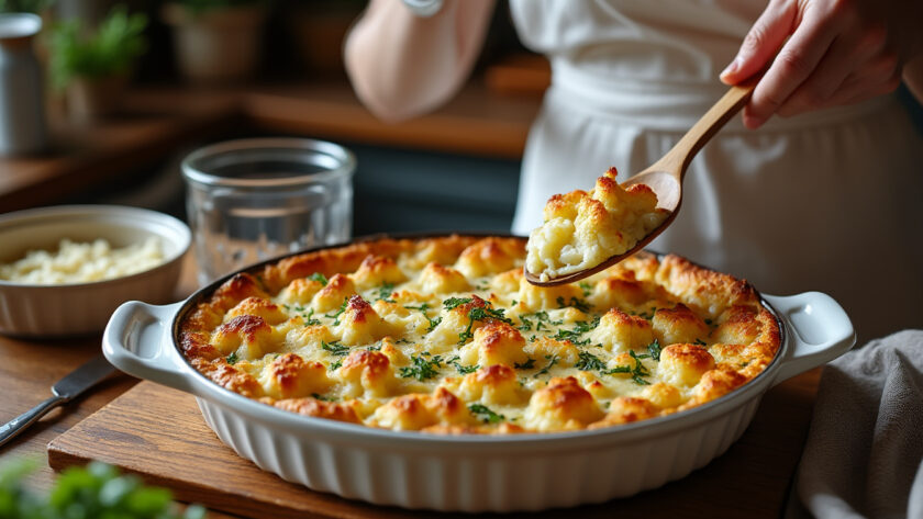 découvrez notre recette facile de gratin de choux-fleurs léger, sans béchamel, parfaite pour un plat savoureux et sain à préparer à la maison.
