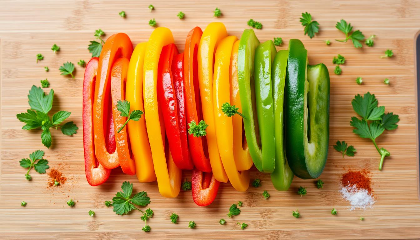 donnez du pep's à vos salades en ajoutant des lanières de poivrons frais : une touche colorée, croquante et pleine de saveurs pour sublimer vos repas sains.