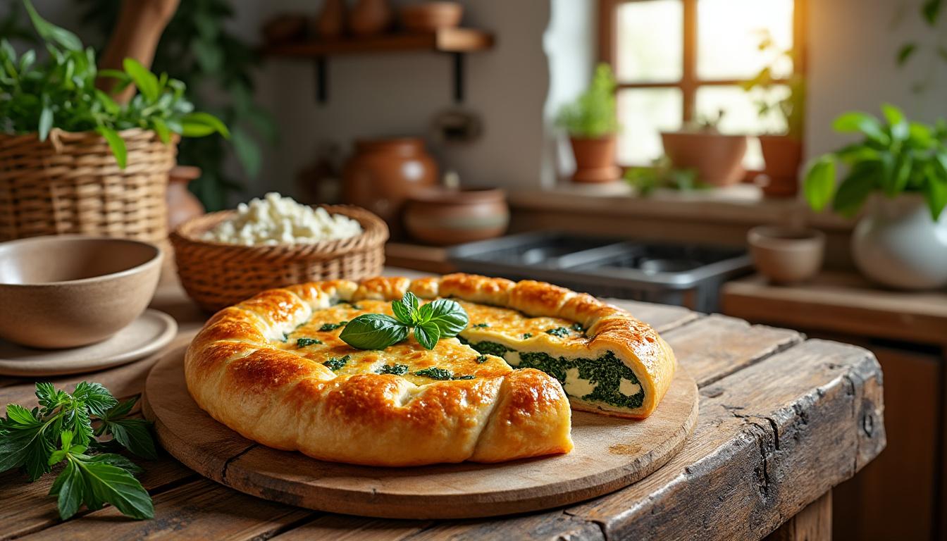 découvrez la recette de spanakopita de françois régis gaudry, un délice grec authentique qui apporte un vrai bonheur en cuisine. facile à réaliser, savoureuse et généreuse, cette tourte aux épinards ravira vos papilles.