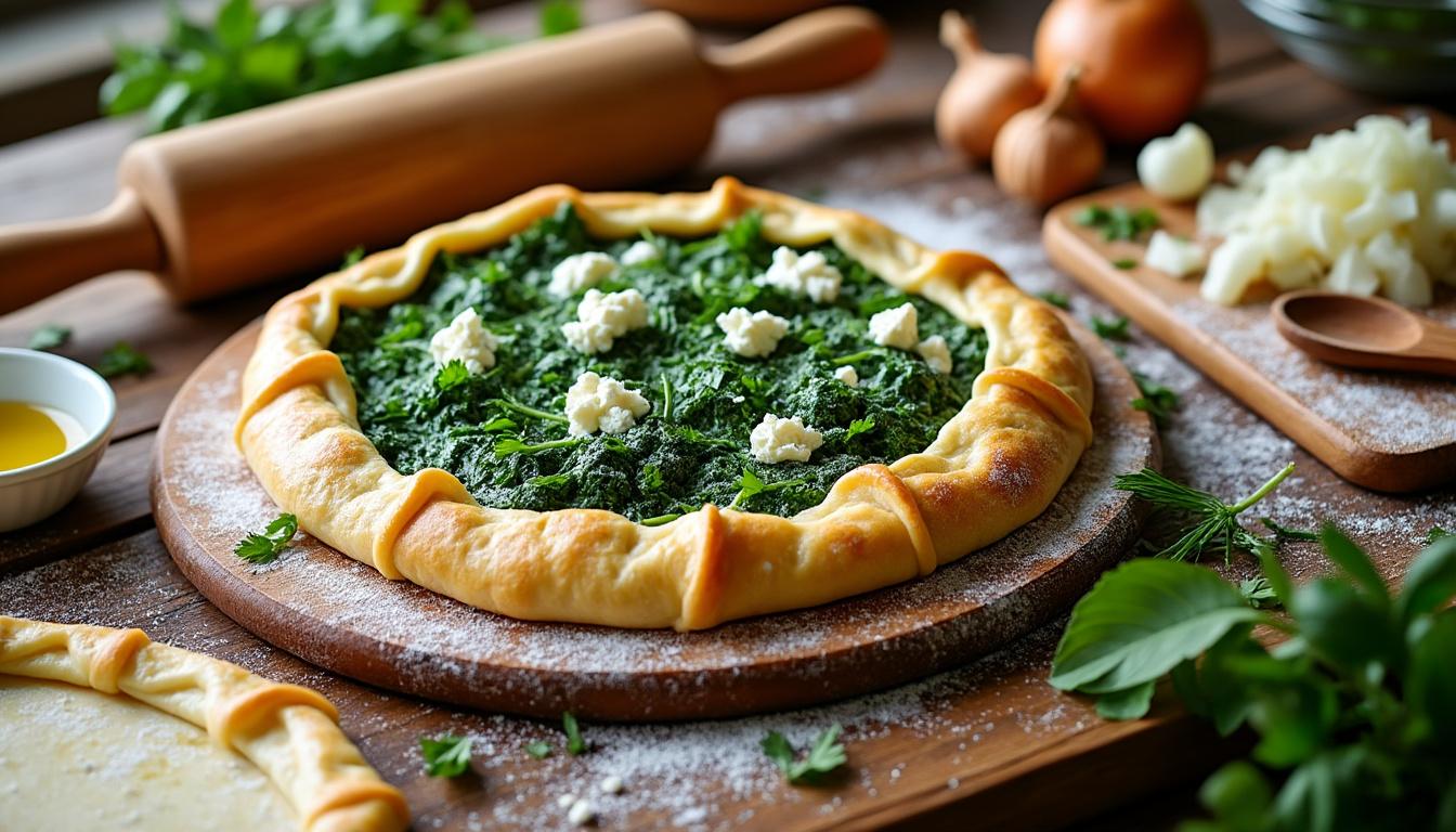 découvrez la recette authentique de spanakopita par françois régis gaudry, un délice grec à base d'épinards et de fromage, facile à préparer et parfait pour un moment gourmand en cuisine.