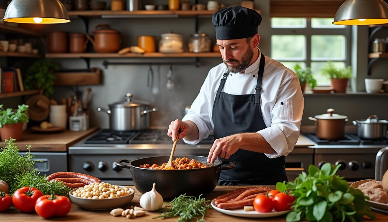 découvrez les ingrédients essentiels pour préparer un cassoulet savoureux digne d'etchebest, alliant tradition et saveurs authentiques pour un plat réconfortant.