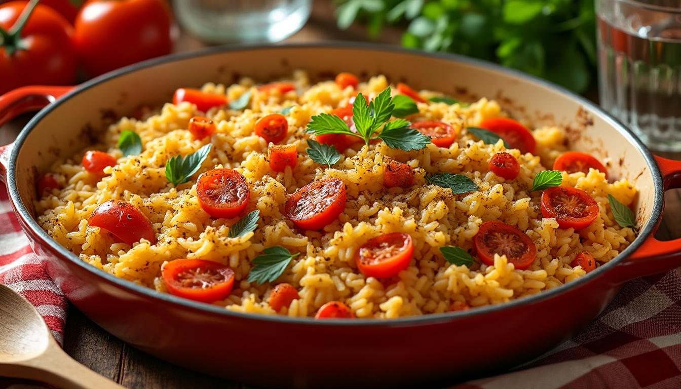 découvrez la recette délicieuse du riz au four de cyril lignac et séduisez vos papilles avec ce plat savoureux et facile à préparer.
