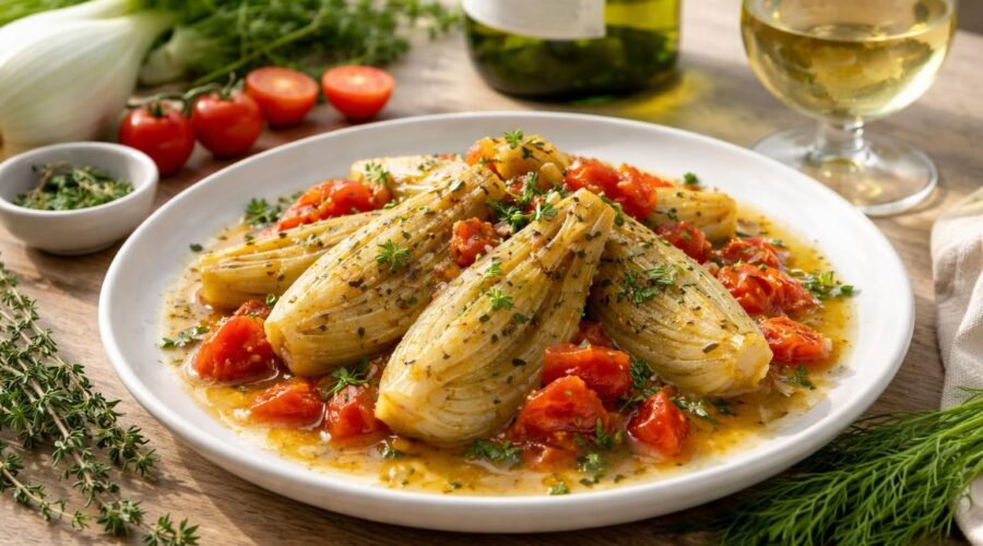 découvrez notre recette facile et gourmande de fenouil à la tomate au vin blanc, idéale pour un repas léger et plein de saveurs.