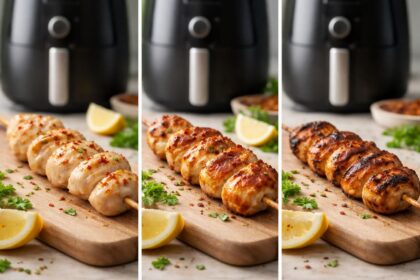 découvrez comment le temps de cuisson des brochettes de poulet à l'air fryer impacte leur saveur, texture et jus, pour un résultat parfait à chaque fois.