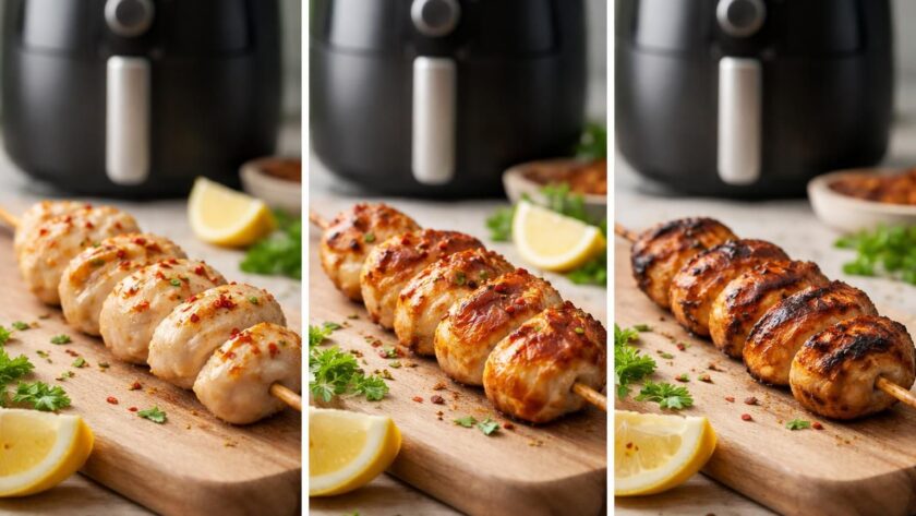 découvrez comment le temps de cuisson des brochettes de poulet à l'air fryer impacte leur saveur, texture et jus, pour un résultat parfait à chaque fois.