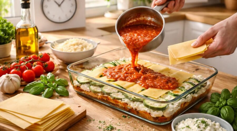 découvrez comment préparer une délicieuse lasagne de courgettes végétarienne en moins d'une heure, facile et rapide à réaliser pour un repas sain et savoureux.