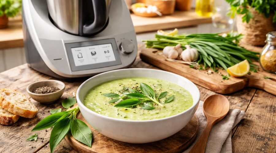 découvrez une recette savoureuse de soupe à l'ail des ours réalisée au thermomix, pour éveiller vos papilles avec un délicieux mélange de saveurs naturelles.