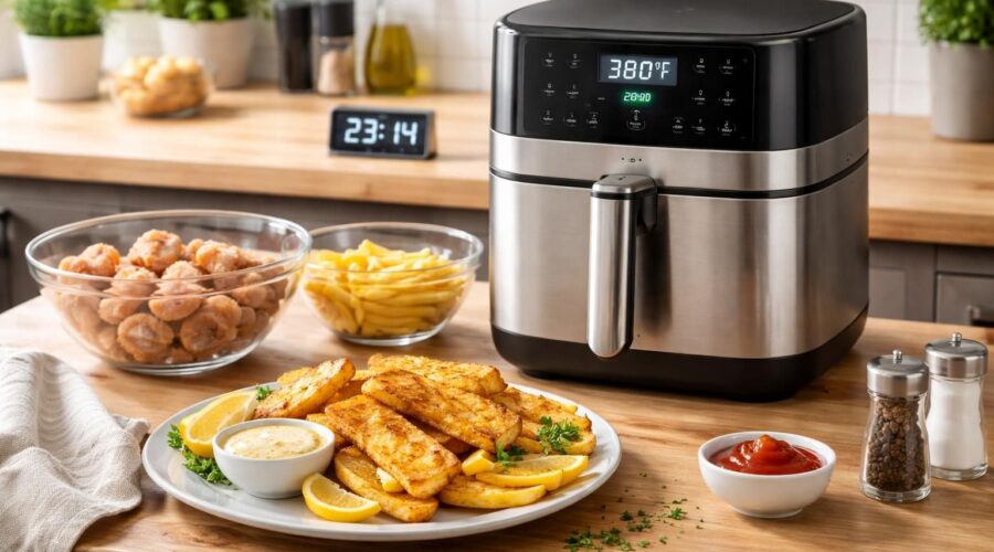 découvrez comment préparer des fish and chips croustillants et savoureux à l'air fryer en moins de 30 minutes grâce à notre recette simple et rapide.