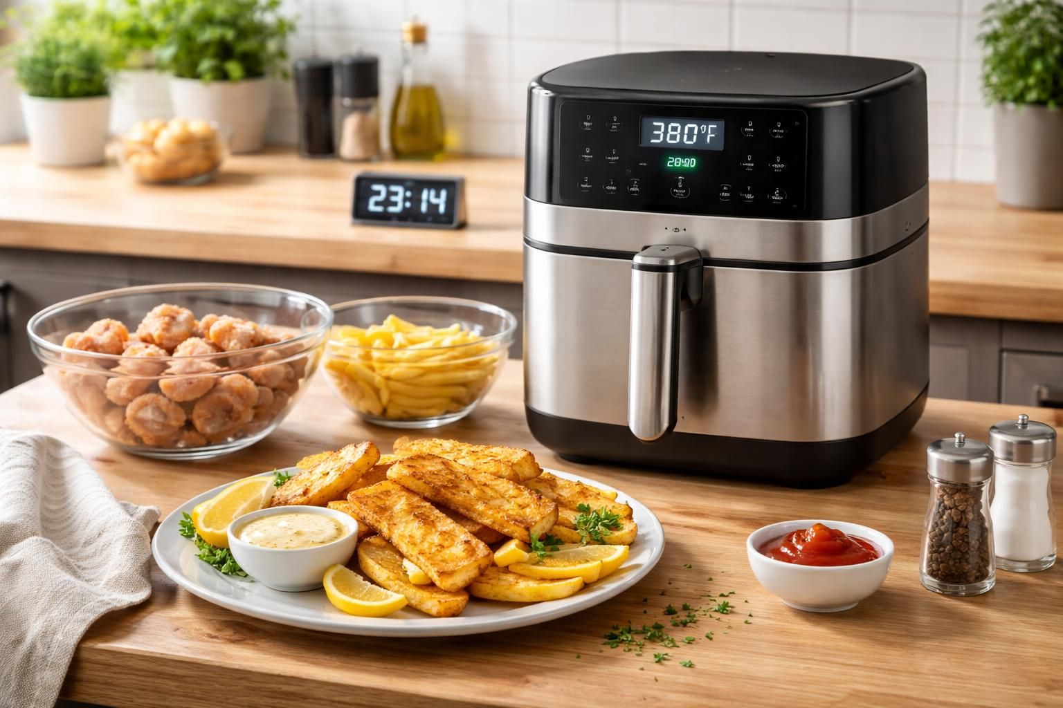 découvrez comment préparer des fish and chips croustillants et savoureux à l'air fryer en moins de 30 minutes grâce à notre recette simple et rapide.