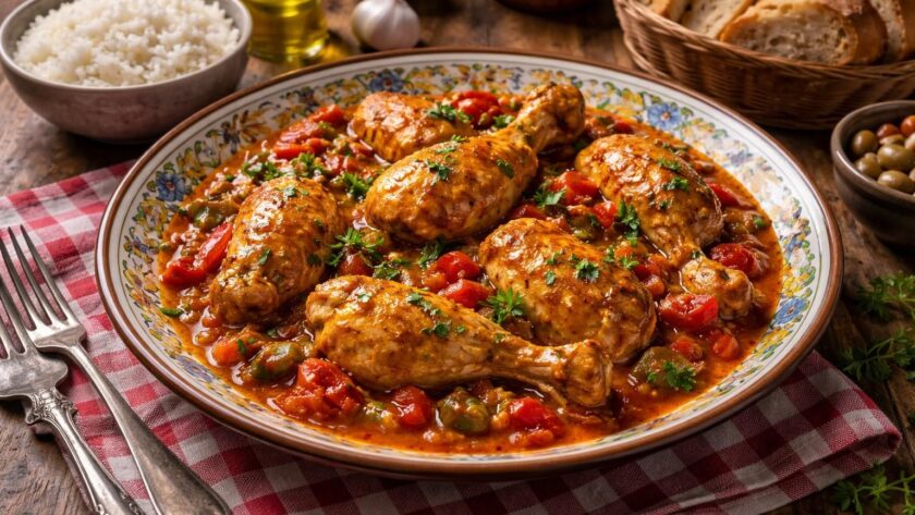 découvrez la recette traditionnelle du poulet basquaise à l'ancienne, un plat réconfortant de ma grand-mère à savourer en famille pour des moments chaleureux et gourmands.
