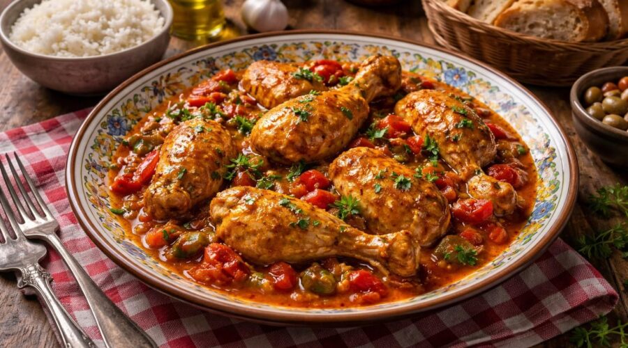 découvrez la recette traditionnelle du poulet basquaise à l'ancienne, un plat réconfortant de ma grand-mère à savourer en famille pour des moments chaleureux et gourmands.