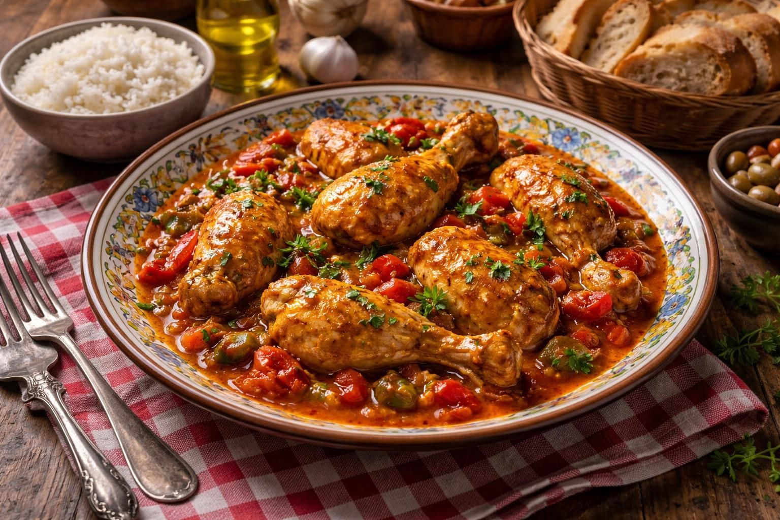 découvrez la recette traditionnelle du poulet basquaise à l'ancienne, un plat réconfortant de ma grand-mère à savourer en famille pour des moments chaleureux et gourmands.