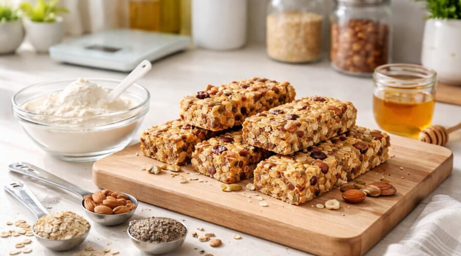 découvrez notre recette simple et rapide de barre protéinée à la whey, saine et idéale pour un encas énergétique fait maison.