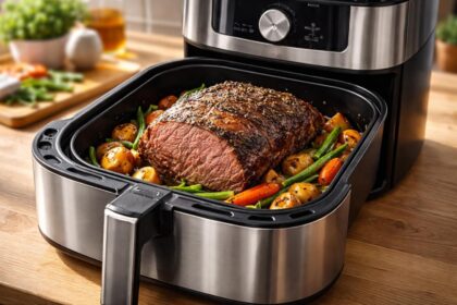 découvrez comment préparer un rôti de bœuf tendre et savoureux à l'air fryer, une méthode rapide et facile qui remplace parfaitement la cuisson au four traditionnel.