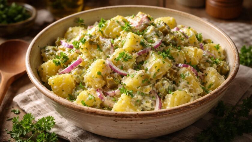 découvrez la recette traditionnelle de la salade de pomme de terre de grand-mère, un plat authentique et réconfortant qui ravira toute la famille.