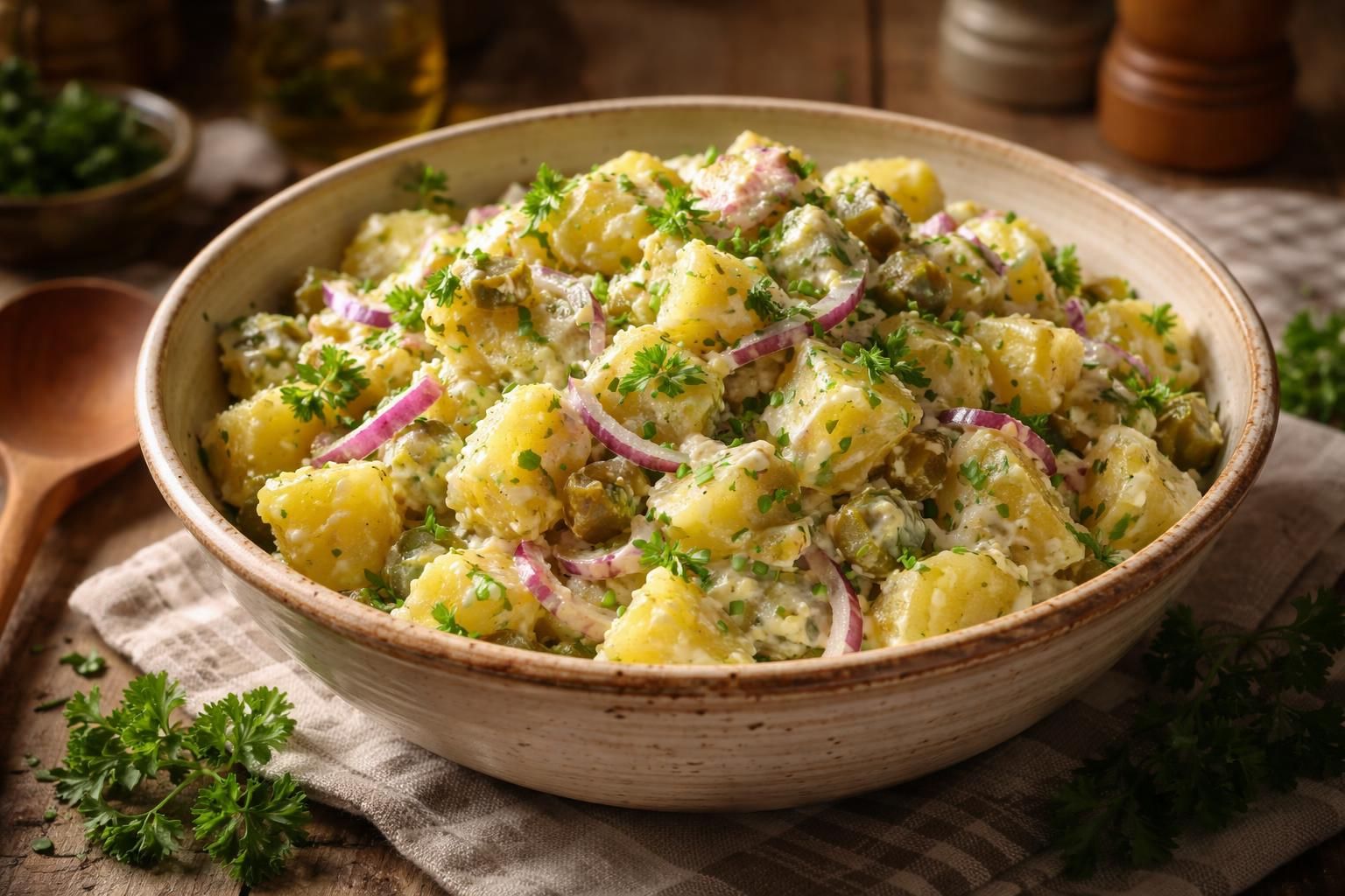 découvrez la recette traditionnelle de la salade de pomme de terre de grand-mère, un plat authentique et réconfortant qui ravira toute la famille.