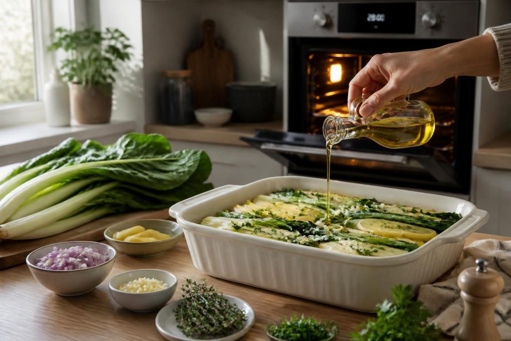 découvrez comment préparer un délicieux gratin de côtes de blettes sans béchamel en moins de 30 minutes, simple et rapide pour un repas savoureux et léger.