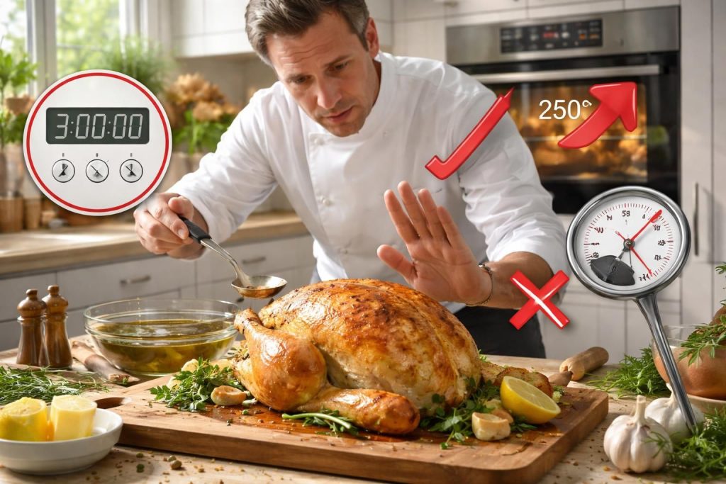 découvrez les erreurs courantes à éviter pour réussir la cuisson de votre chapon et obtenir une viande tendre et moelleuse à chaque fois.
